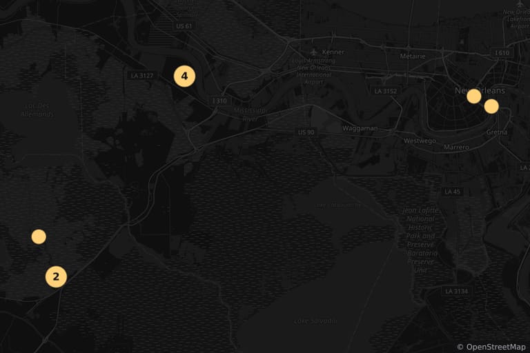 Mappa dei luoghi delle riprese di 10 Cloverfield Lane (2016)