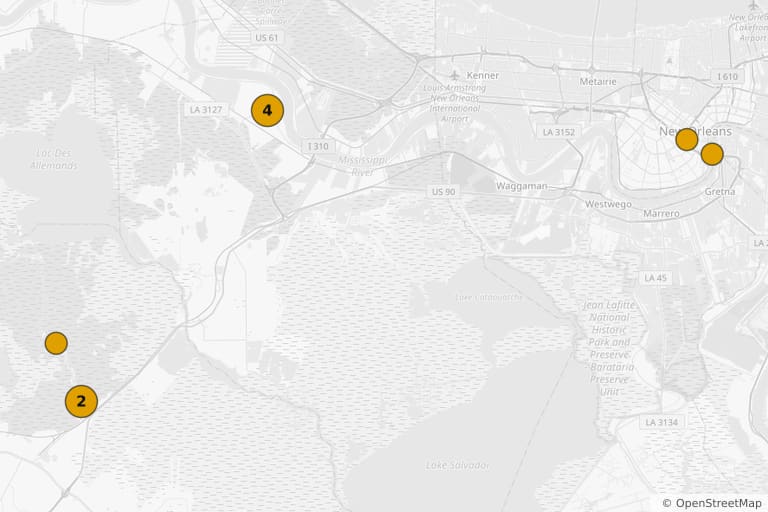 Mappa dei luoghi delle riprese di 10 Cloverfield Lane (2016)