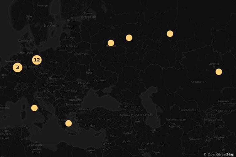 Mapa de los lugares de rodaje de El polvo del tiempo (2008)
