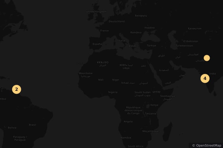 Mapa de los lugares de rodaje de Dulha Mil Gaya (2010)