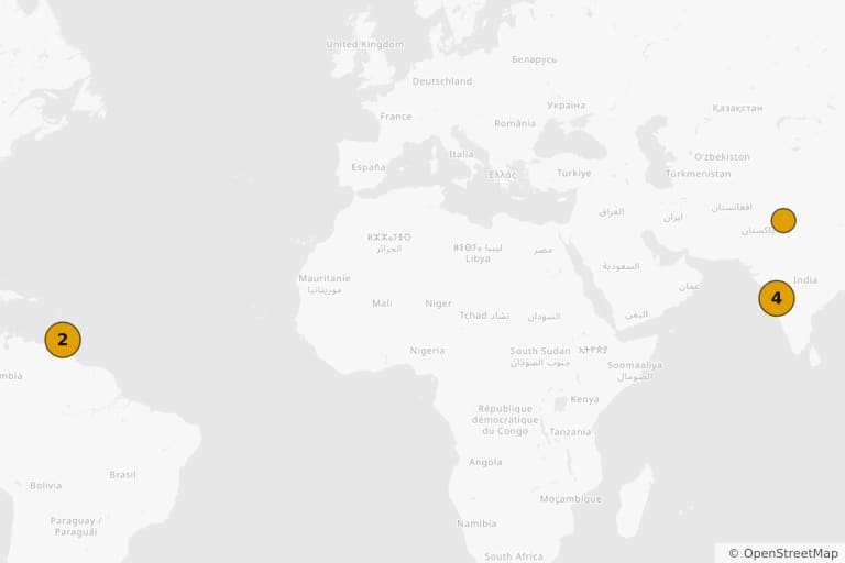 Mapa de los lugares de rodaje de Dulha Mil Gaya (2010)
