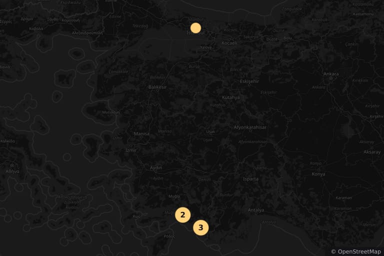 Carte des lieux de tournage de Aftersun (2022)