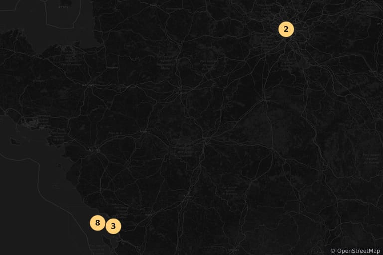 Carte des lieux de tournage de Alceste à bicyclette (2013)
