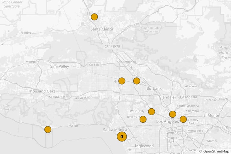 Mapa de los lugares de rodaje de American History X (1998)