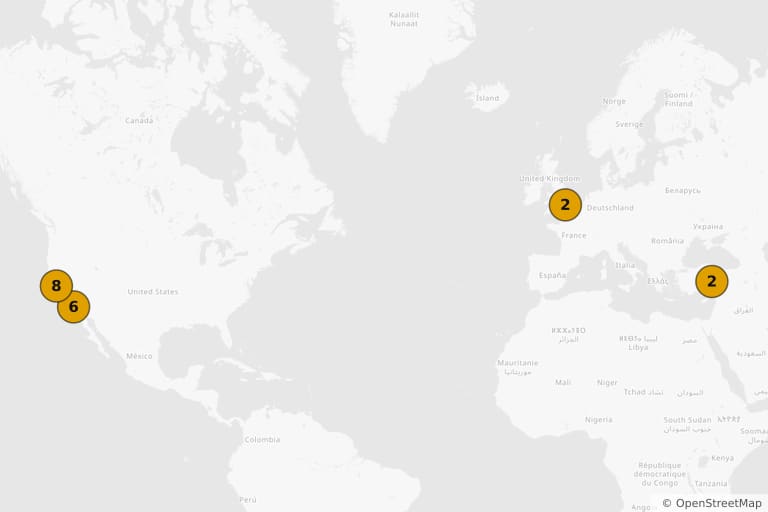 Carte des lieux de tournage de Ant-Man et la Guêpe : Quantumania (2023)