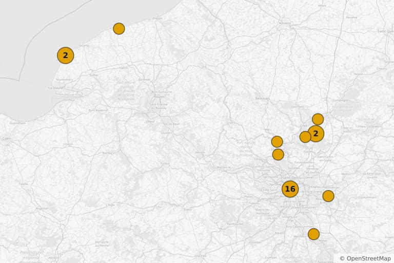 Carte des lieux de tournage de Arsène Lupin (2004)