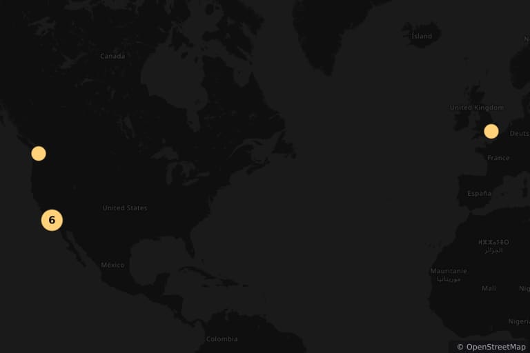 Map of the filming locations of Austin Powers: The Spy Who Shagged Me (1999)