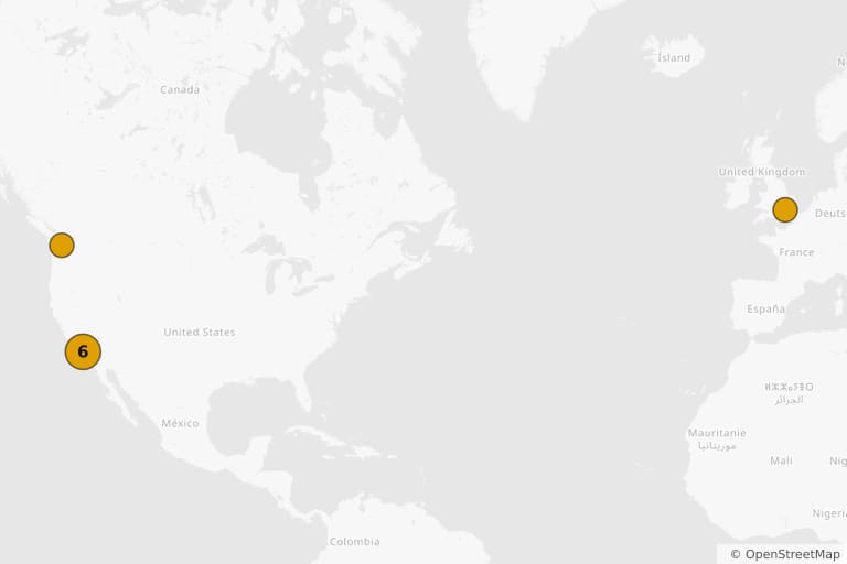 Map of the filming locations of Austin Powers: The Spy Who Shagged Me (1999)