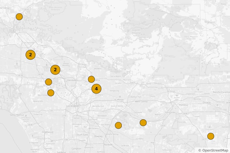 Map of the filming locations of Back to the Future (1985)