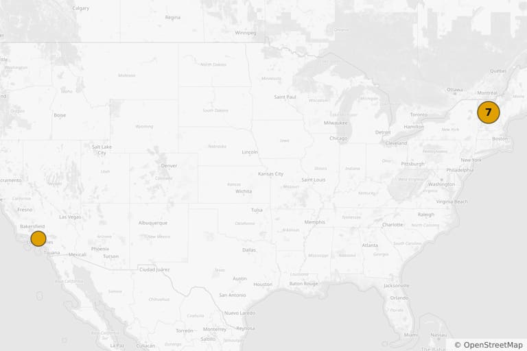 Map of the filming locations of Beetlejuice (1988)