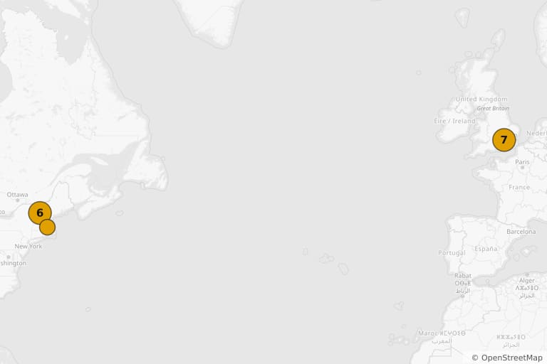 Map of the filming locations of Beetlejuice Beetlejuice (2024)