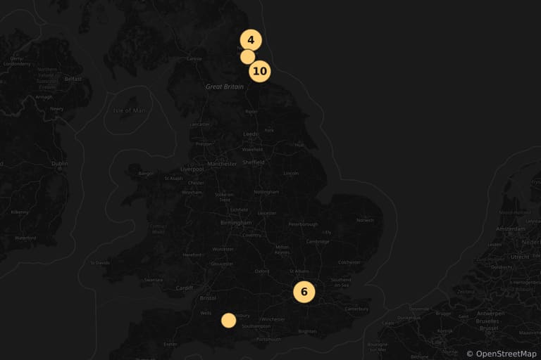 Carte des lieux de tournage de Billy Elliot (2000)