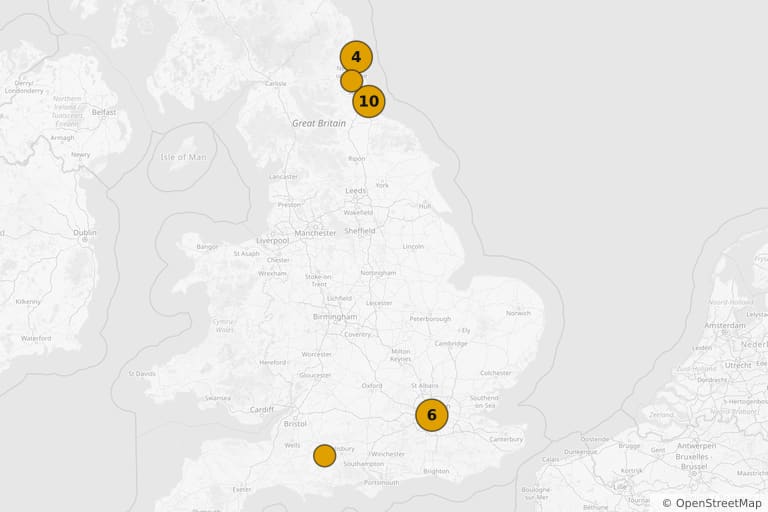 Carte des lieux de tournage de Billy Elliot (2000)