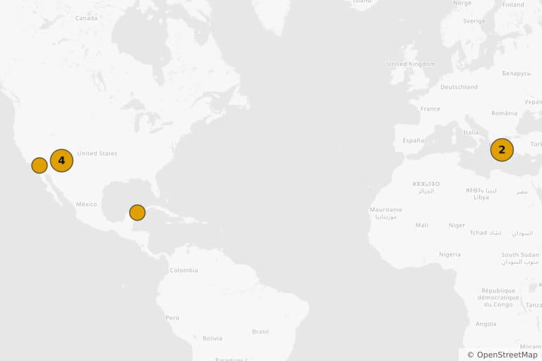 Map of the filming locations of Black Mirror (2011)