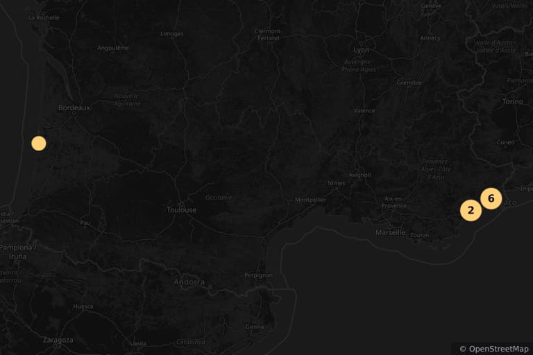 Mapa de los lugares de rodaje de Brice de Nice (2005)