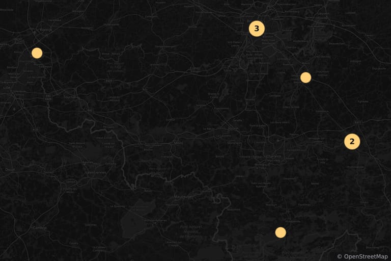 Map of the filming locations of Man Bites Dog (1992)