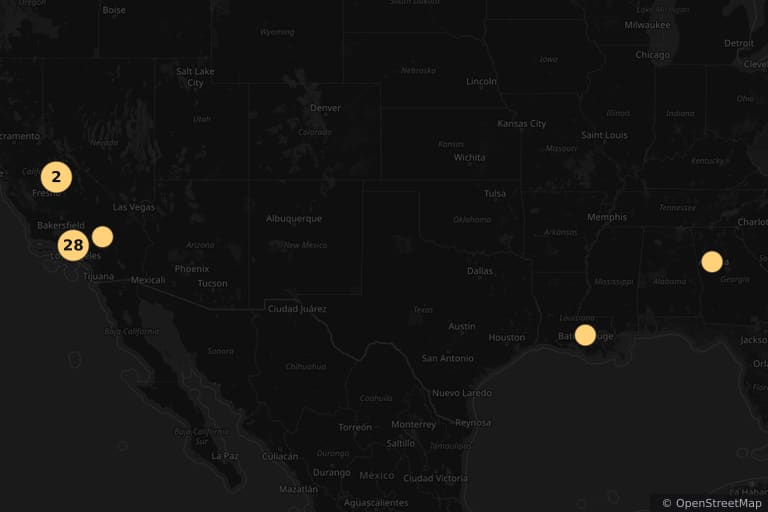 Mappa dei luoghi delle riprese di Captain Marvel (2019)