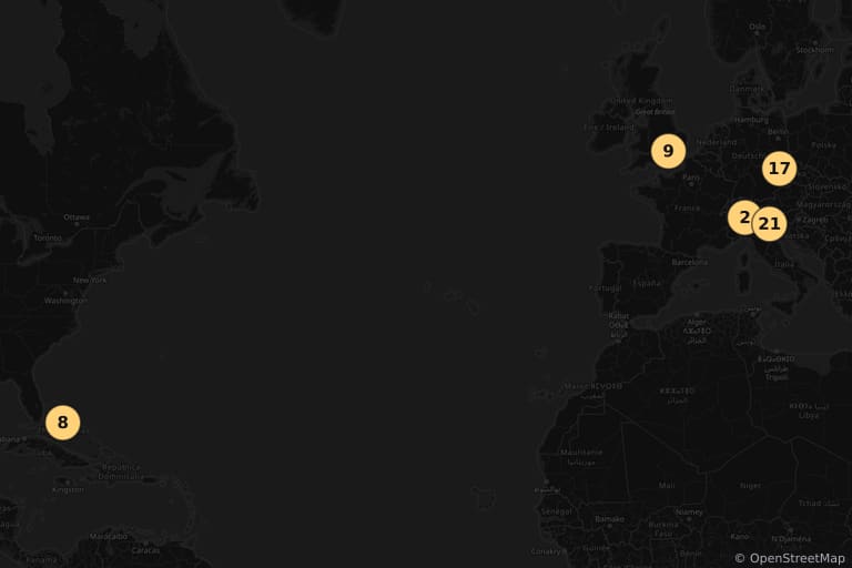 Mappa dei luoghi delle riprese di Casino Royale (2006)