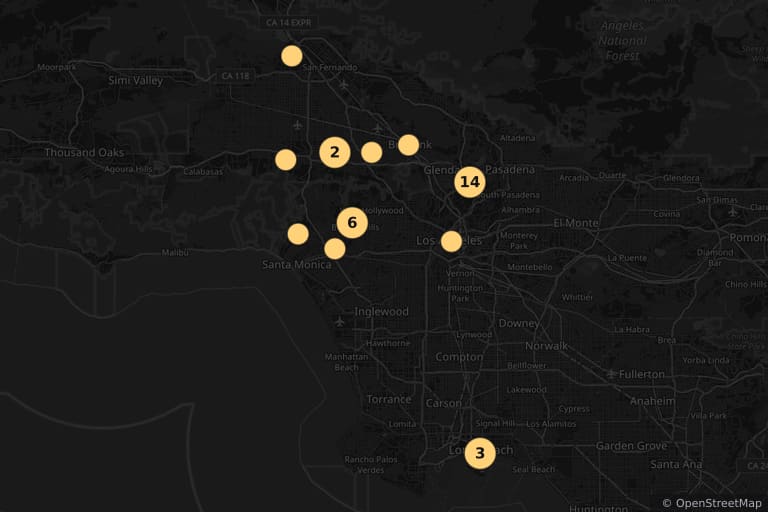 Carte des lieux de tournage de Clueless (1995)