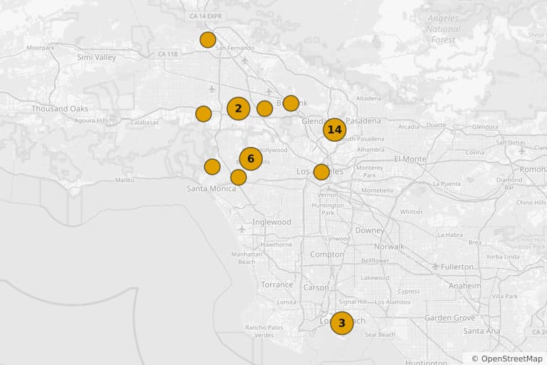 Carte des lieux de tournage de Clueless (1995)