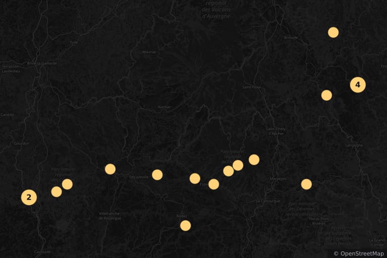 Carte des lieux de tournage de Compostelle (2026)