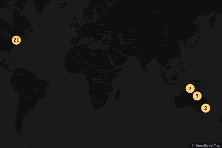 Map of the filming locations of Crocodile Dundee (1986)