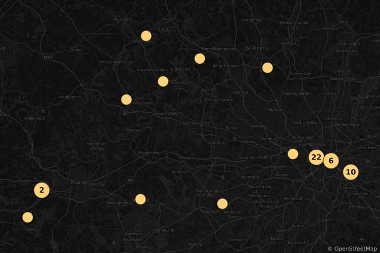Mappa dei luoghi delle riprese di Crudelia (2021)