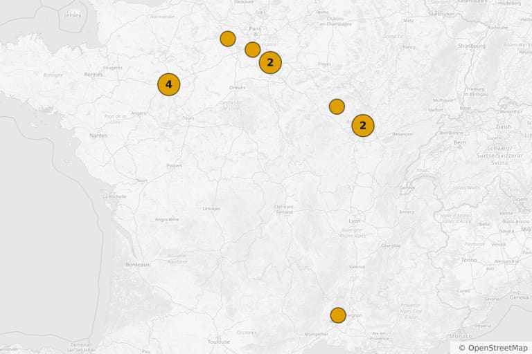 Carte des lieux de tournage de Cyrano de Bergerac (1990)