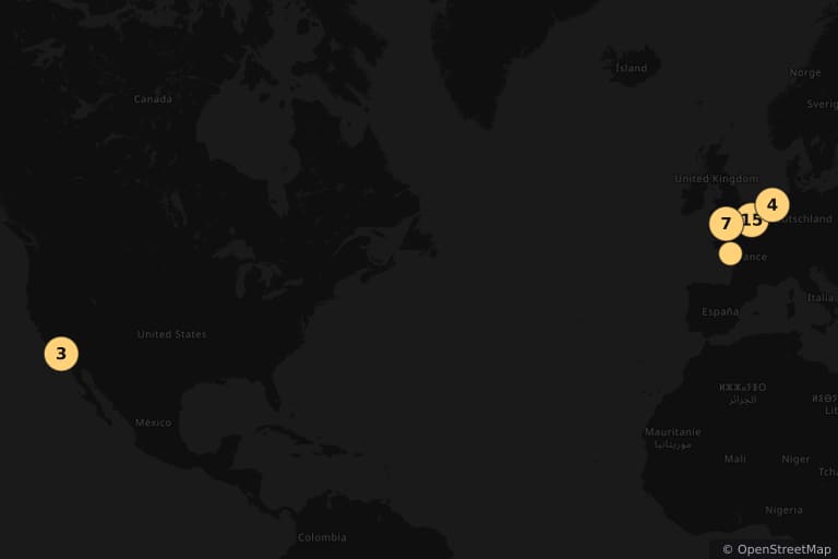 Map of the filming locations of Dunkirk (2017)