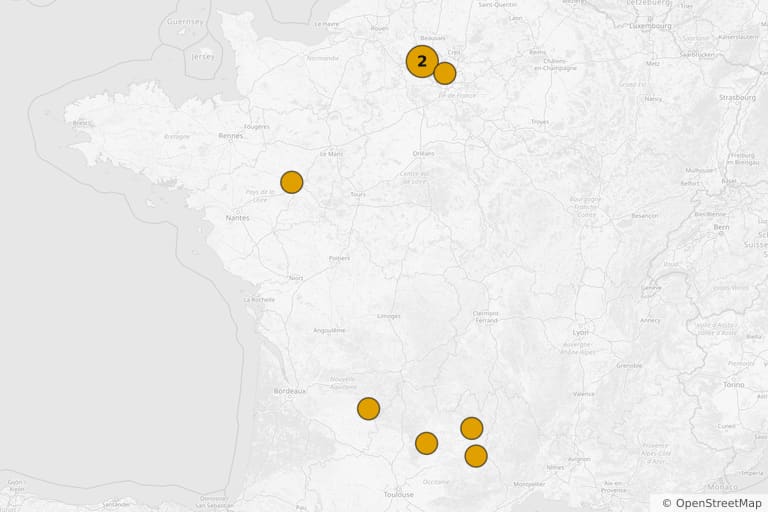 Mapa de los lugares de rodaje de Fanfan la Tulipe (2003)