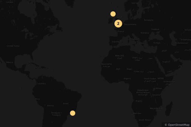 Map of the filming locations of Fantastic Beasts: The Secrets of Dumbledore (2022)