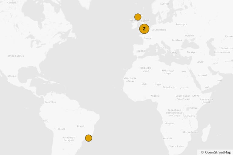 Map of the filming locations of Fantastic Beasts: The Secrets of Dumbledore (2022)