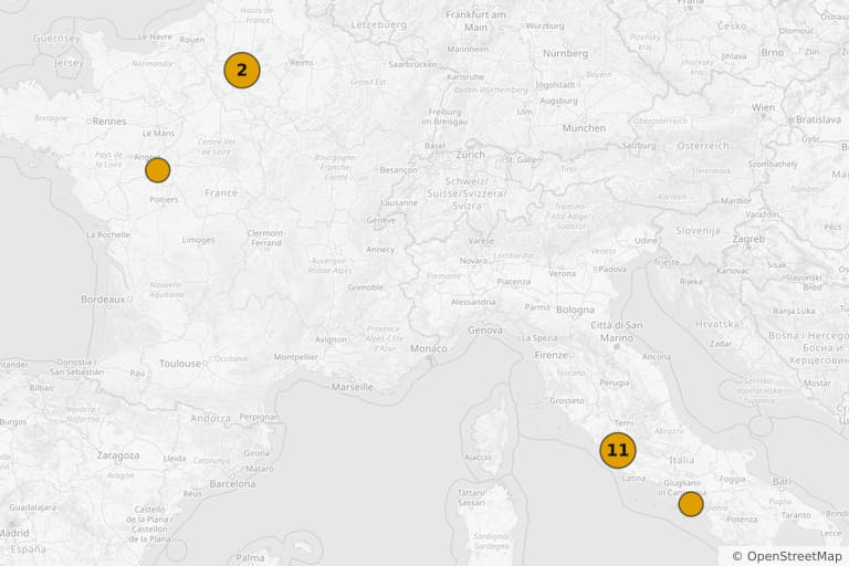 Map of the filming locations of Fantomas Unleashed (1965)