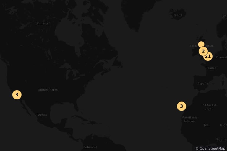 Mappa dei luoghi delle riprese di Fast & furious 6 (2013)