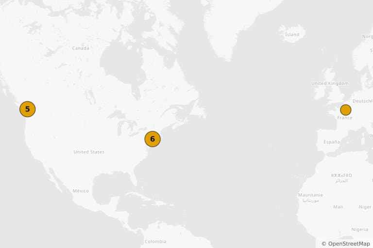Carte des lieux de tournage de Destination finale (2000)