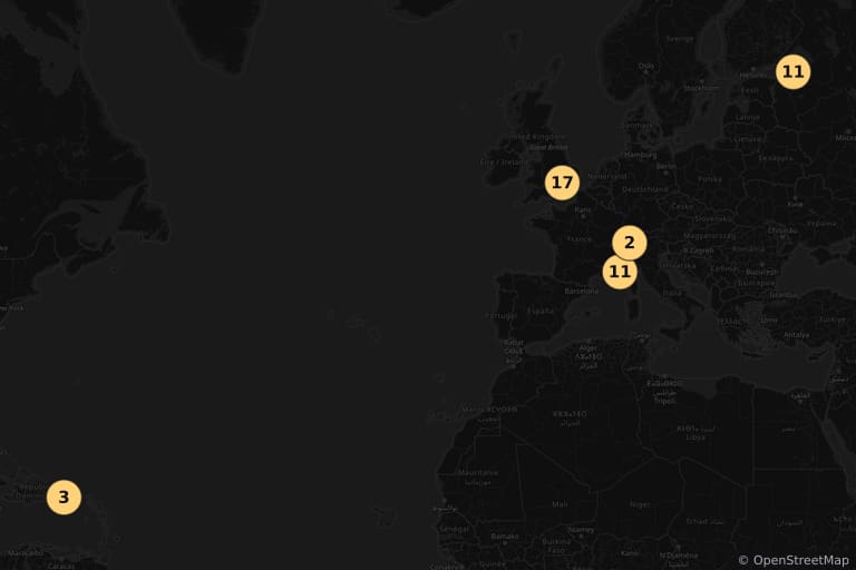 Mapa de los lugares de rodaje de Goldeneye (1995)