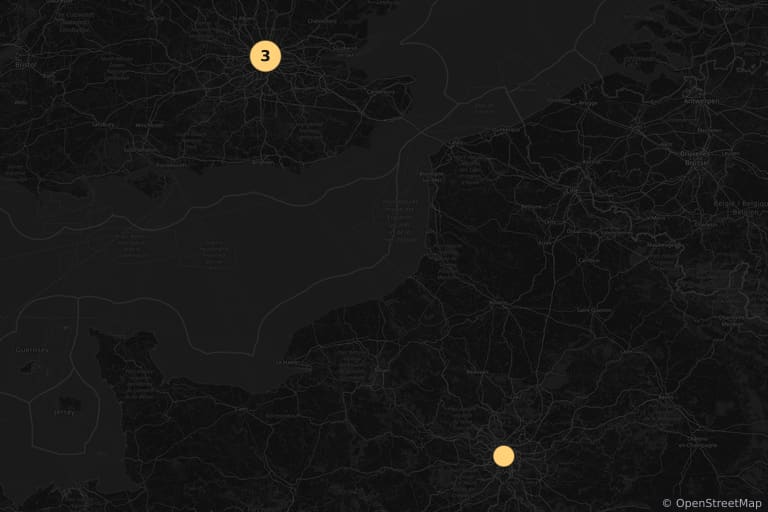 Mapa dos locais de filmagem de Mais Uma Vez, Adeus (1961)