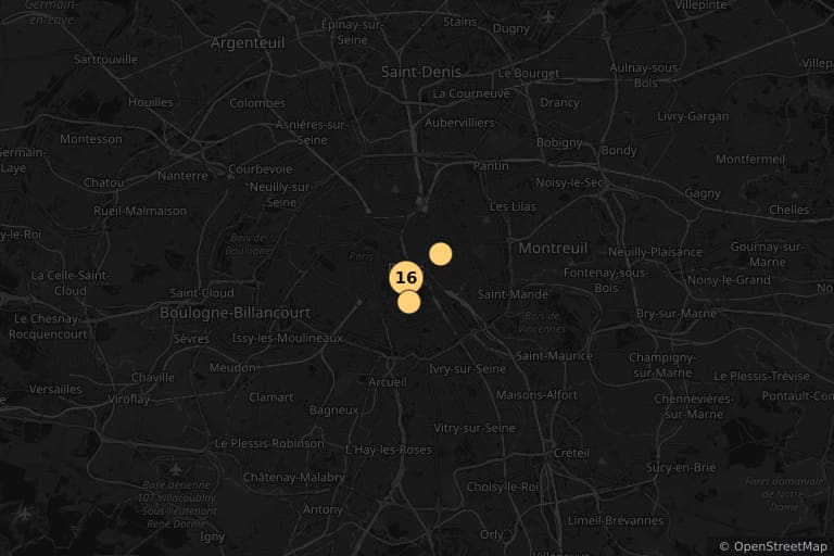 Carte des lieux de tournage de Grève party (1998)