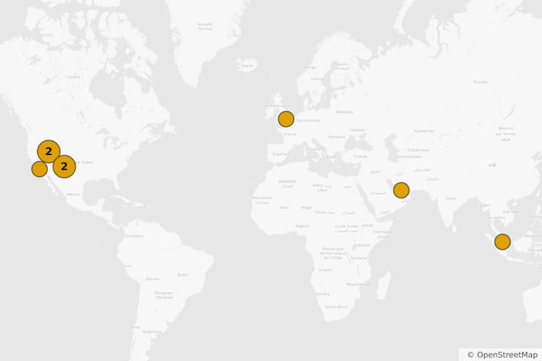 Map of the filming locations of Independence Day: Resurgence (2016)