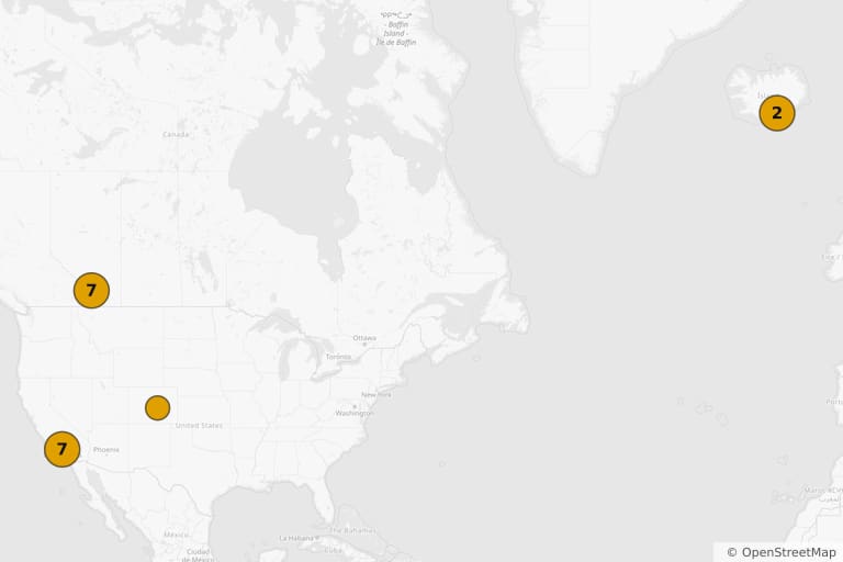 Map of the filming locations of Interstellar (2014)