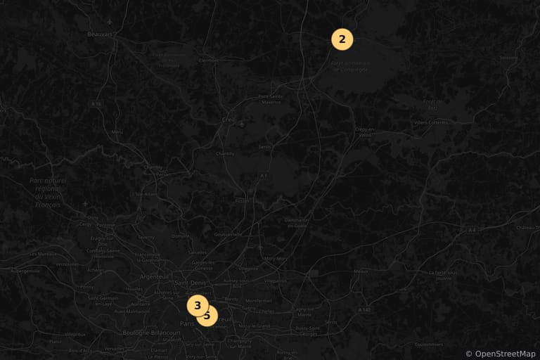 Map of the filming locations of J'invente rien (2006)