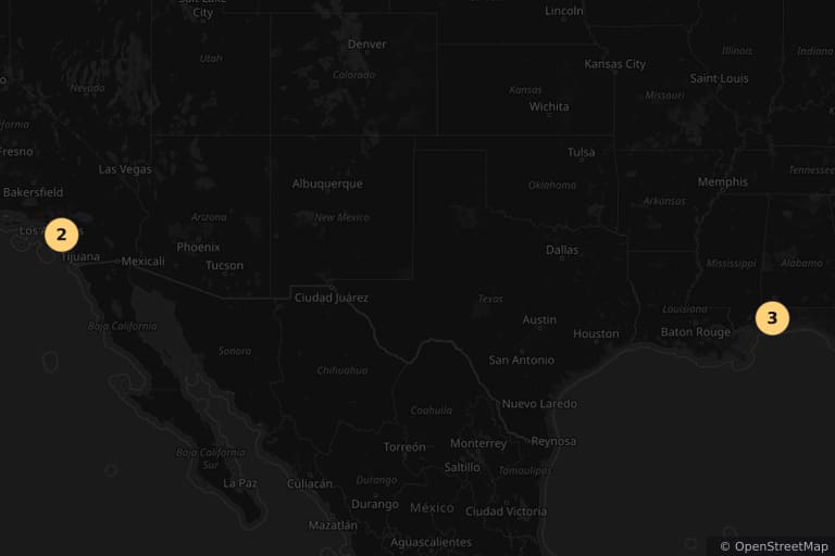 Mapa de los lugares de rodaje de Jesus Revolution (2023)