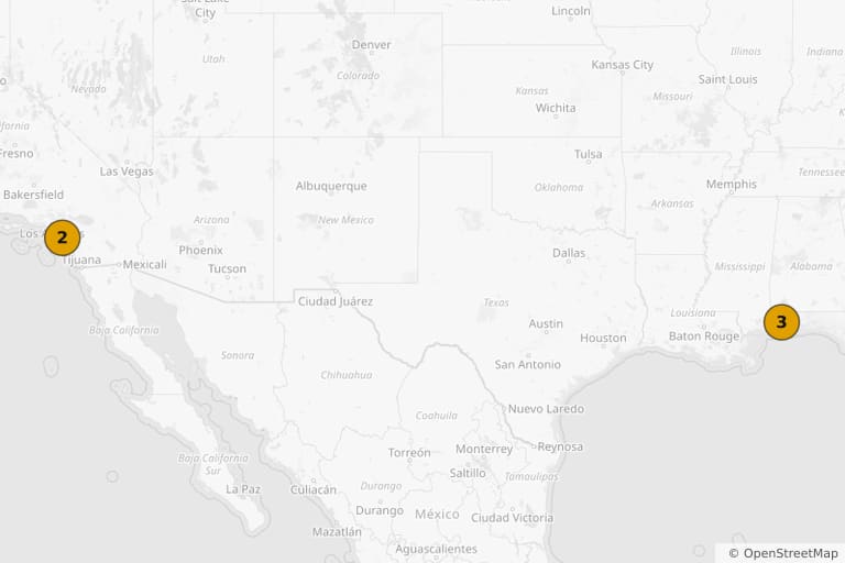 Mapa de los lugares de rodaje de Jesus Revolution (2023)