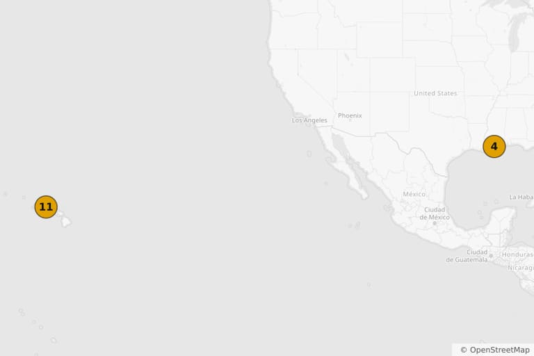 Map of the filming locations of Jurassic World (2015)