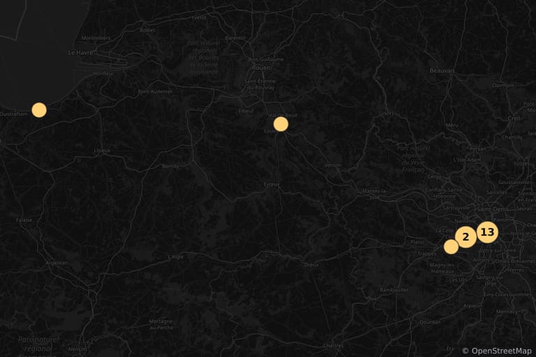Map of the filming locations of The Party (1980)
