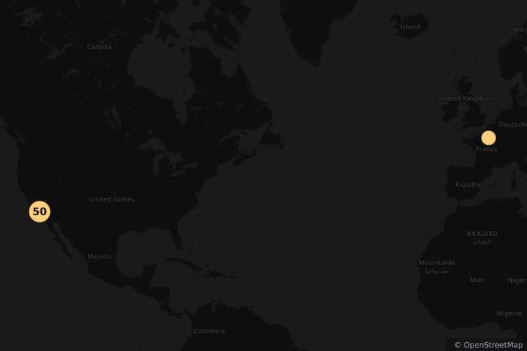Map of the filming locations of La La Land (2016)