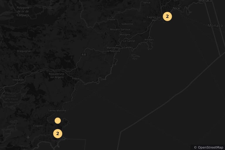 Carte des lieux de tournage de La Piscine (1969)