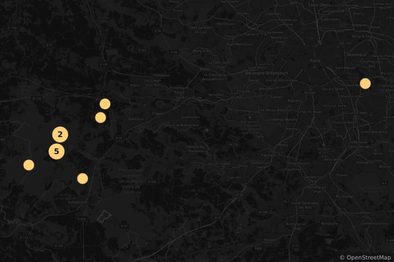 Mapa de los lugares de rodaje de Le Coin tranquille (1957)