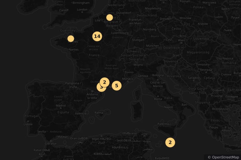 Carte des lieux de tournage de Le Comte de Monte-Cristo (2024)