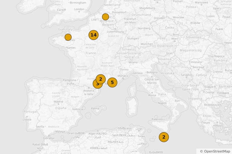 Carte des lieux de tournage de Le Comte de Monte-Cristo (2024)